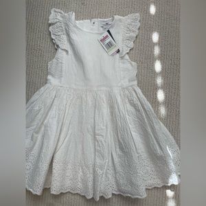 Vineyard Vines 4T White Seersucker Eyelet Dress